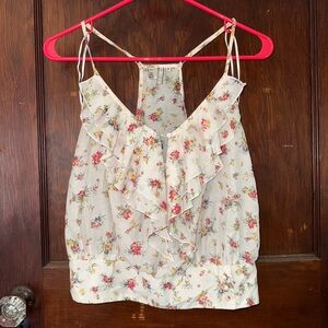 Guess Floral Print Camisole with Ruffles
